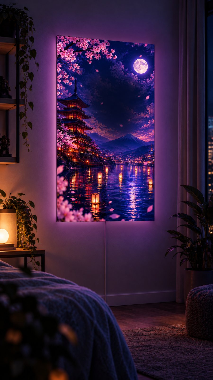 Tōka on a bedroom wall showing the selected art